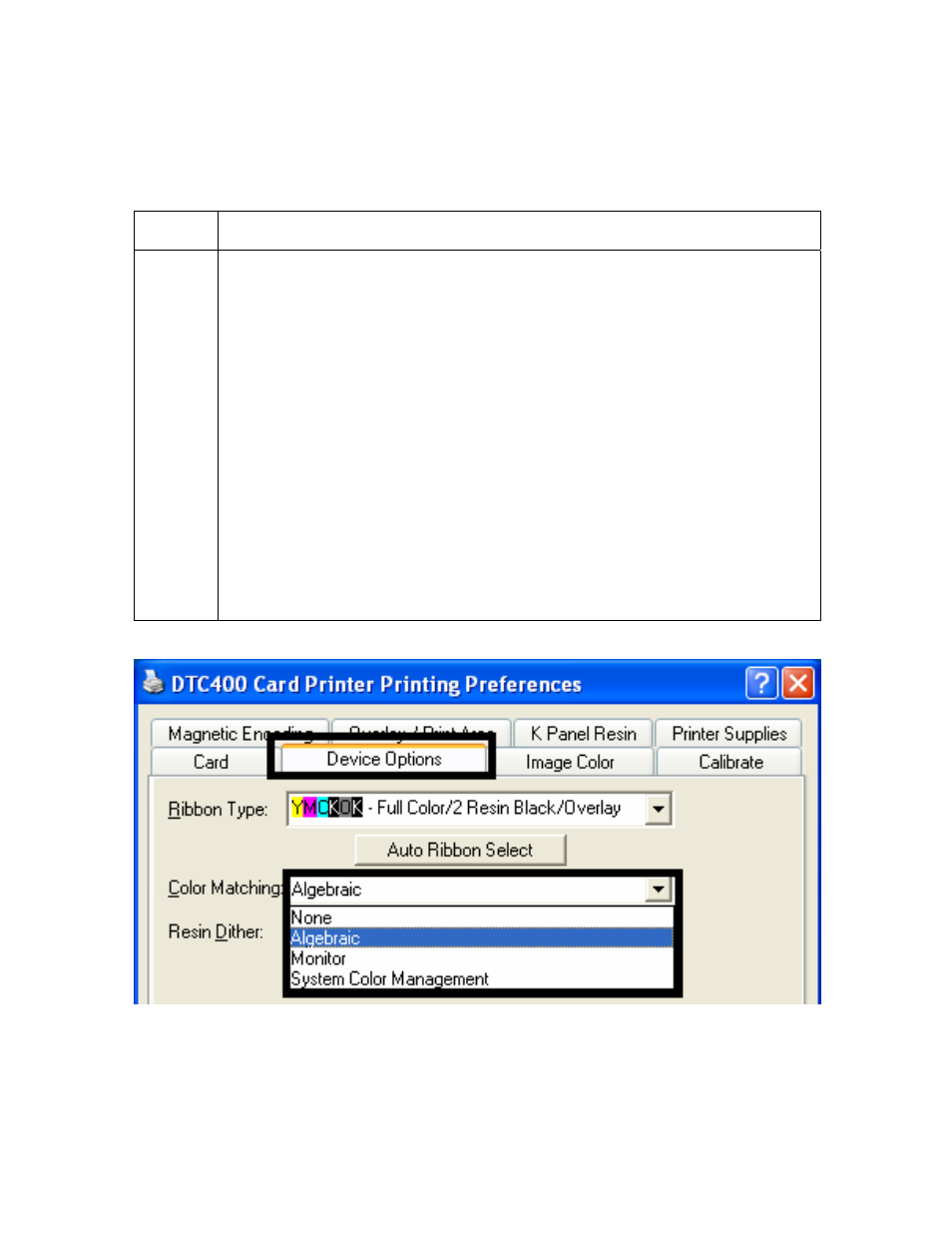Adjusting the color matching option | FARGO electronic FARGO DTC 400 User Manual | Page 191 / 322