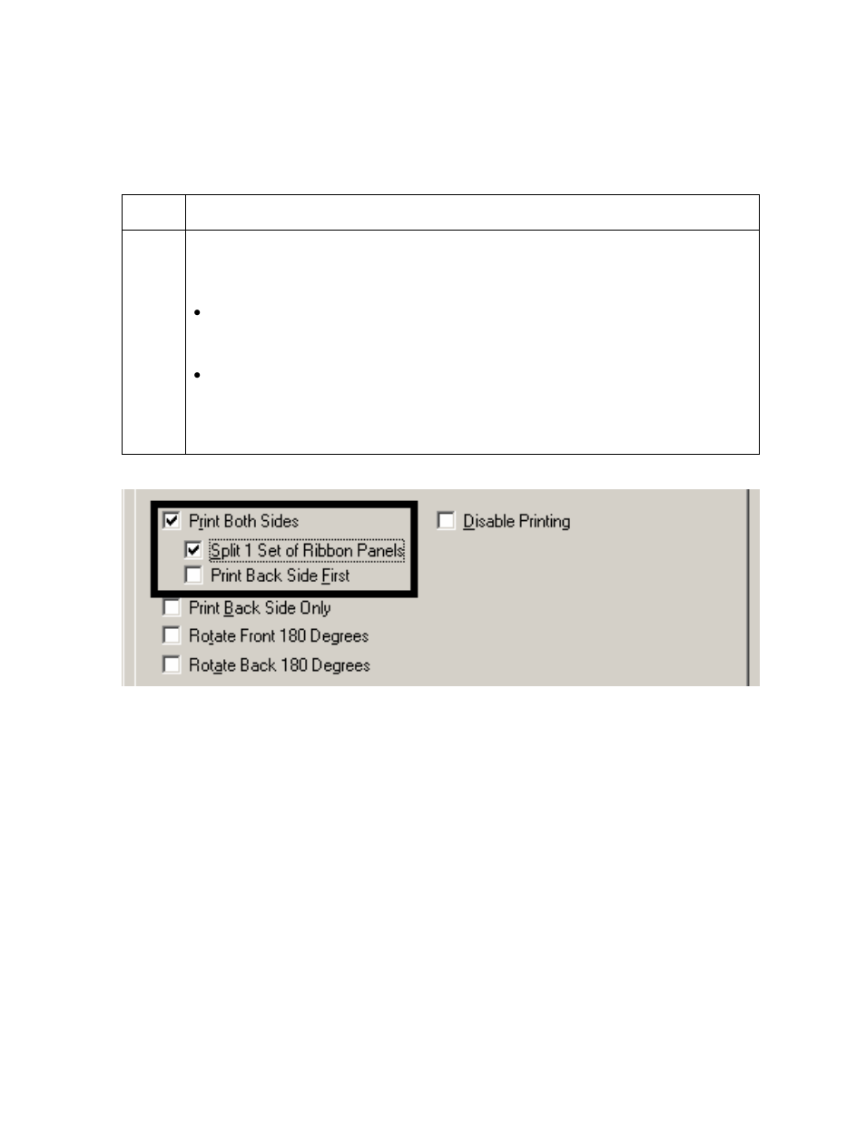 Using the split 1 set of ribbon panels option, Using the split 1 set of ribbon panels option -16 | FARGO electronic FARGO DTC 400 User Manual | Page 194 / 322