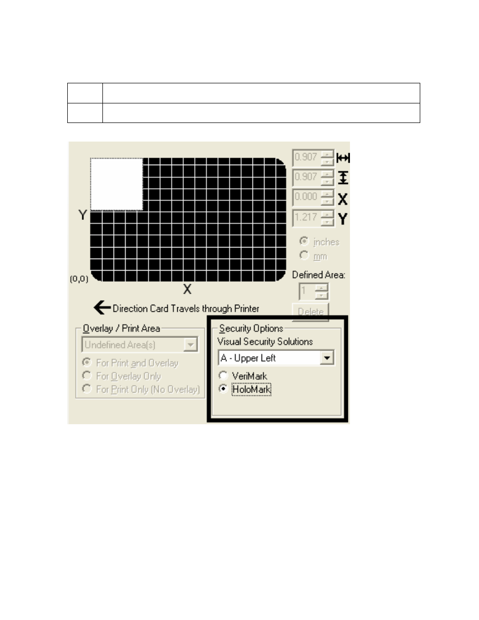 Selecting holomark (front option only), Selecting holomark (front option only) -64 | FARGO electronic FARGO DTC 400 User Manual | Page 242 / 322