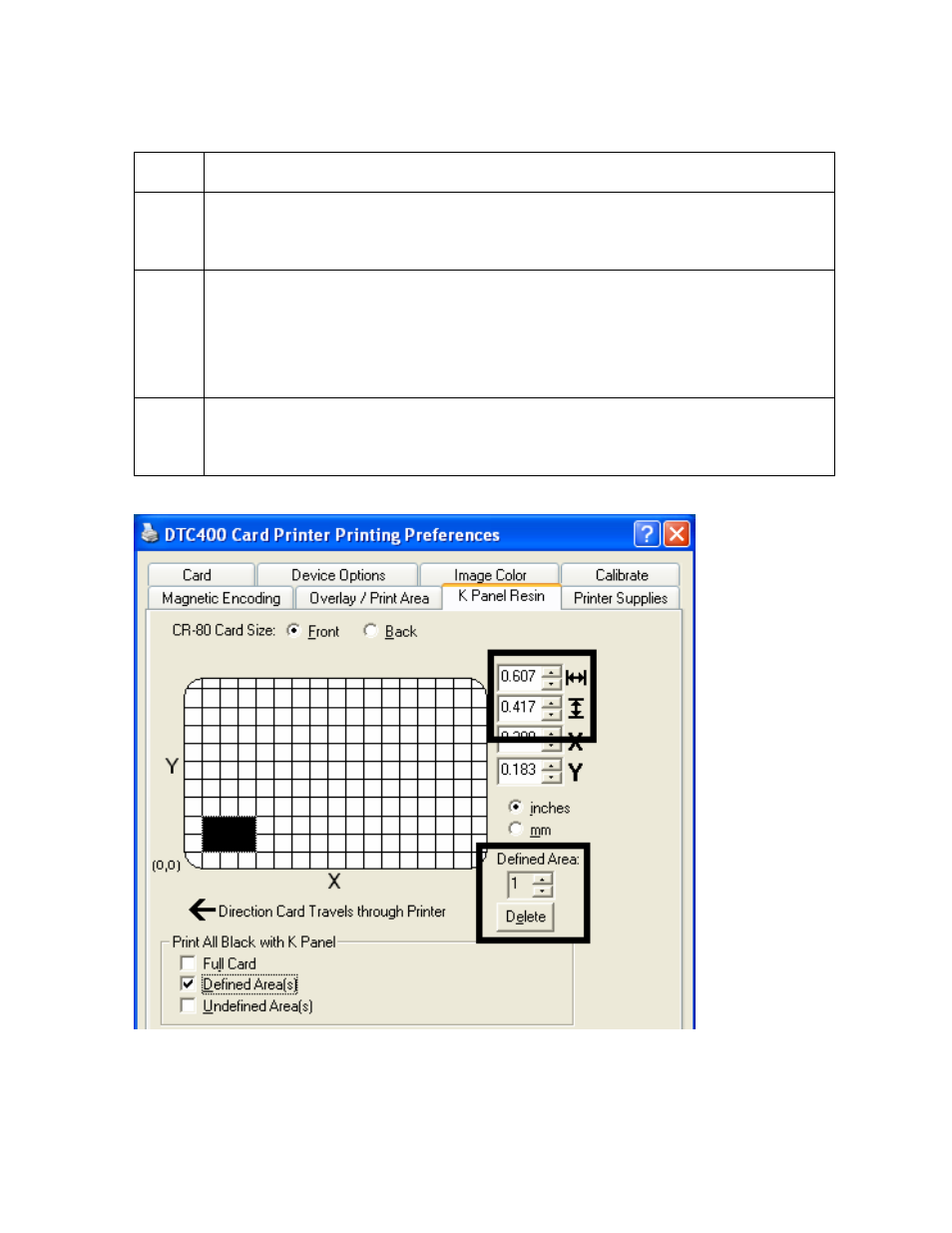 Selecting the defined area(s) function (continued) | FARGO electronic FARGO DTC 400 User Manual | Page 259 / 322