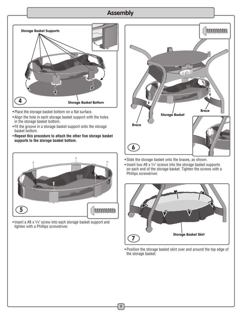 Assembly | Fisher-Price L7836 User Manual | Page 5 / 12
