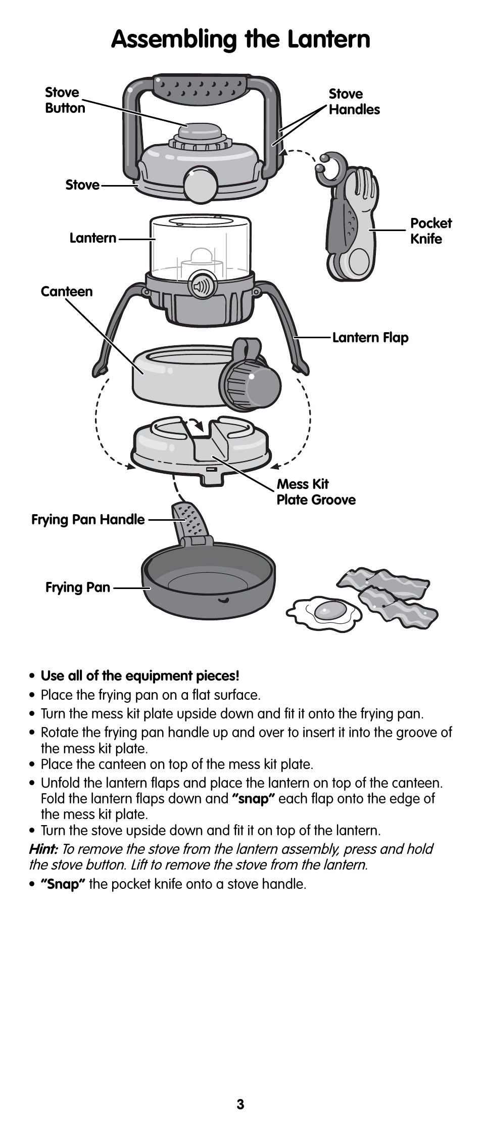 Assembling the lantern | Fisher-Price V7536 User Manual | Page 2 / 6