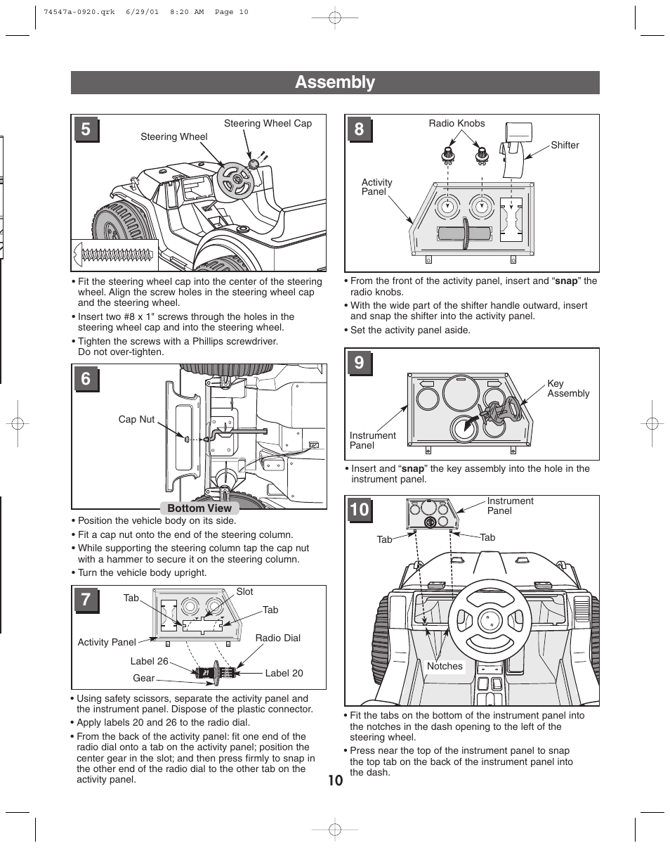 Assembly | Fisher-Price 74547 User Manual | Page 10 / 28
