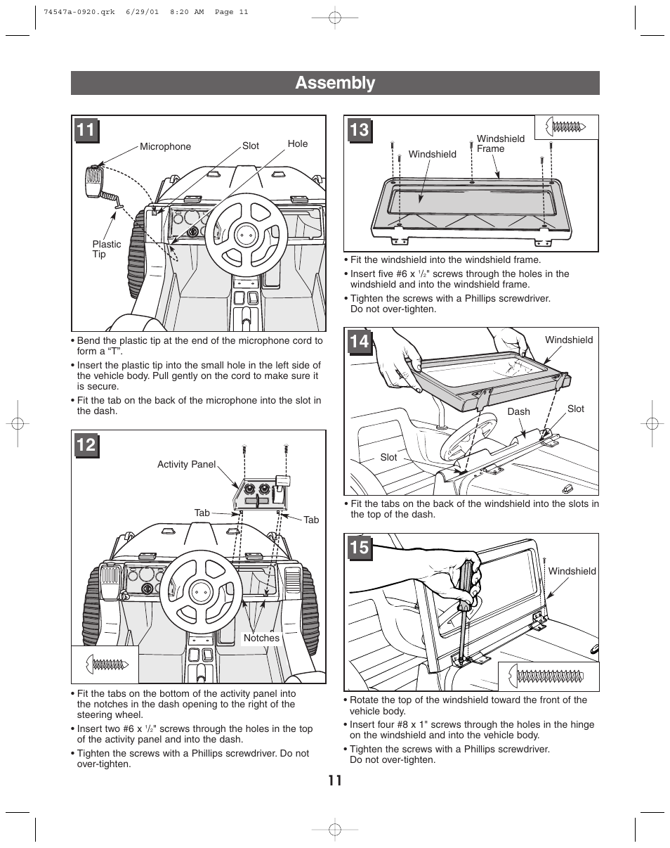 Assembly | Fisher-Price 74547 User Manual | Page 11 / 28