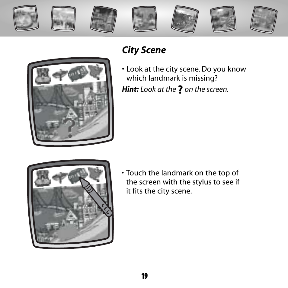 City scene | Fisher-Price COLOR PIXTER G6512 User Manual | Page 19 / 64