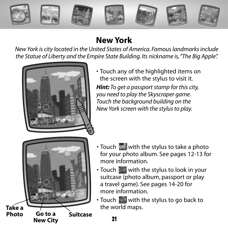 New york | Fisher-Price COLOR PIXTER G6512 User Manual | Page 21 / 64