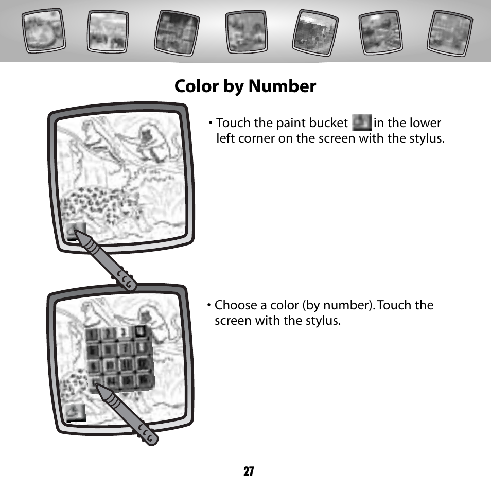 Color by number | Fisher-Price COLOR PIXTER G6512 User Manual | Page 27 / 64