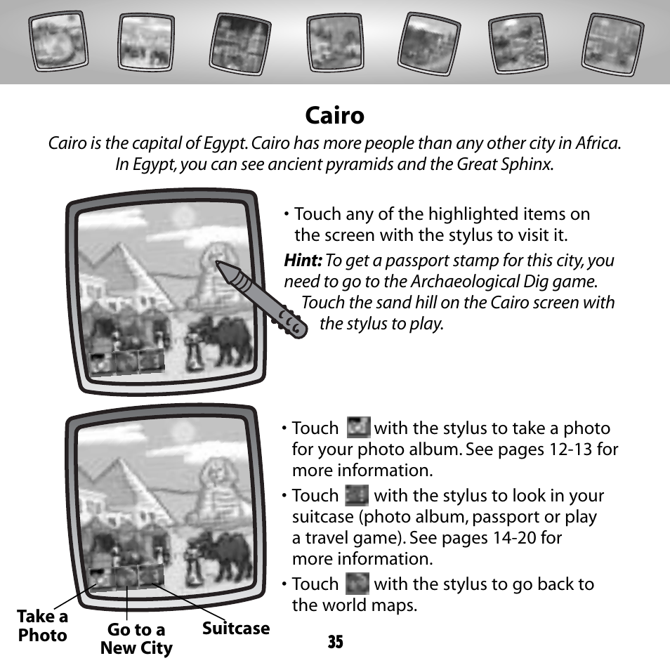 Cairo | Fisher-Price COLOR PIXTER G6512 User Manual | Page 35 / 64