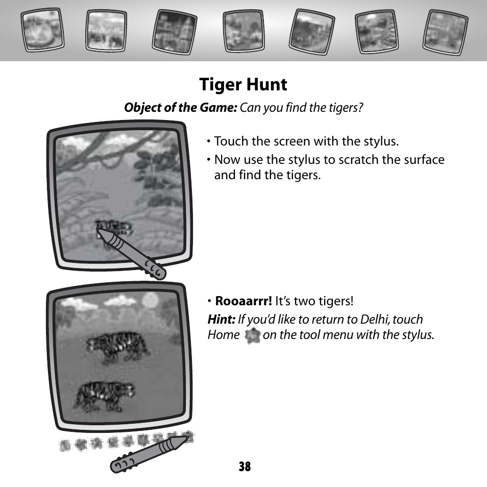 Tiger hunt | Fisher-Price COLOR PIXTER G6512 User Manual | Page 38 / 64
