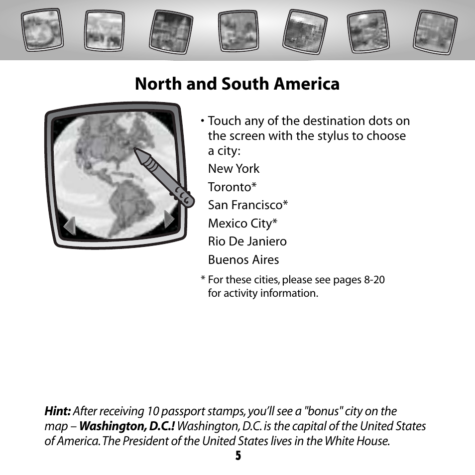 North and south america | Fisher-Price COLOR PIXTER G6512 User Manual | Page 5 / 64
