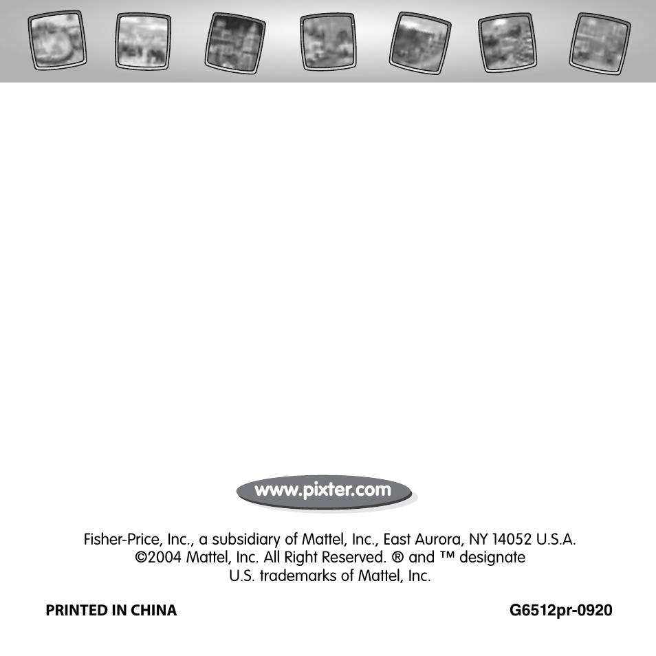 Fisher-Price COLOR PIXTER G6512 User Manual | Page 64 / 64