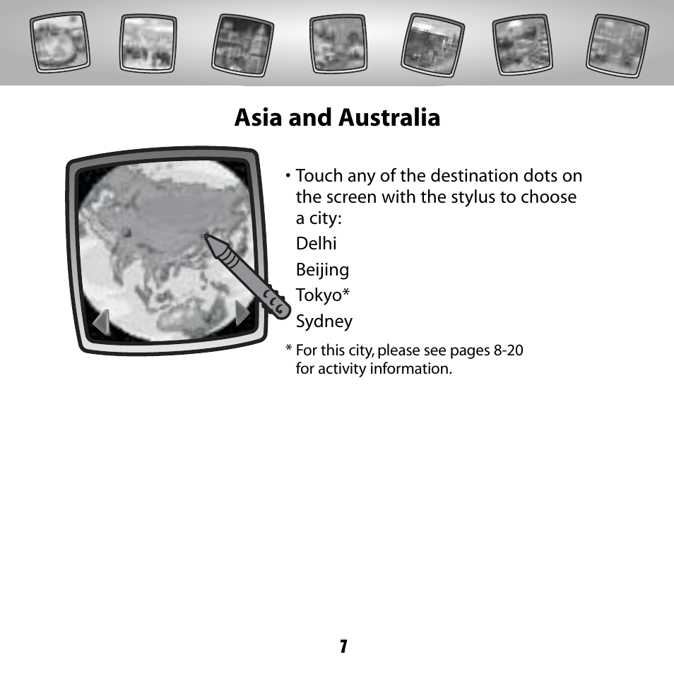 Asia and australia | Fisher-Price COLOR PIXTER G6512 User Manual | Page 7 / 64