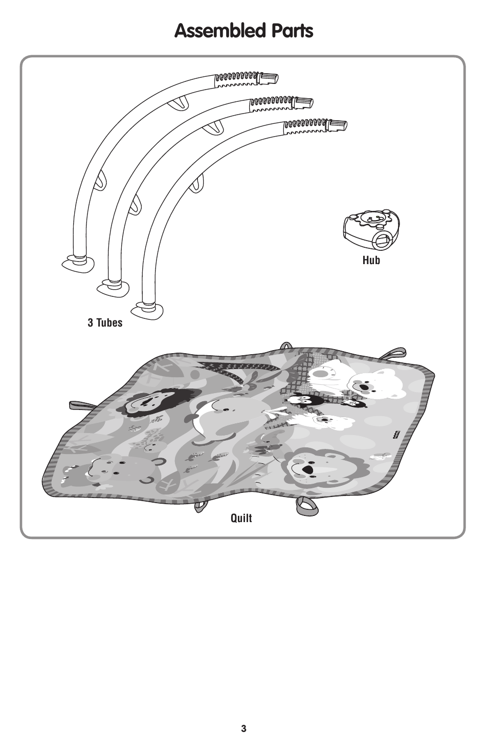 Assembled parts | Fisher-Price P5333 User Manual | Page 3 / 8