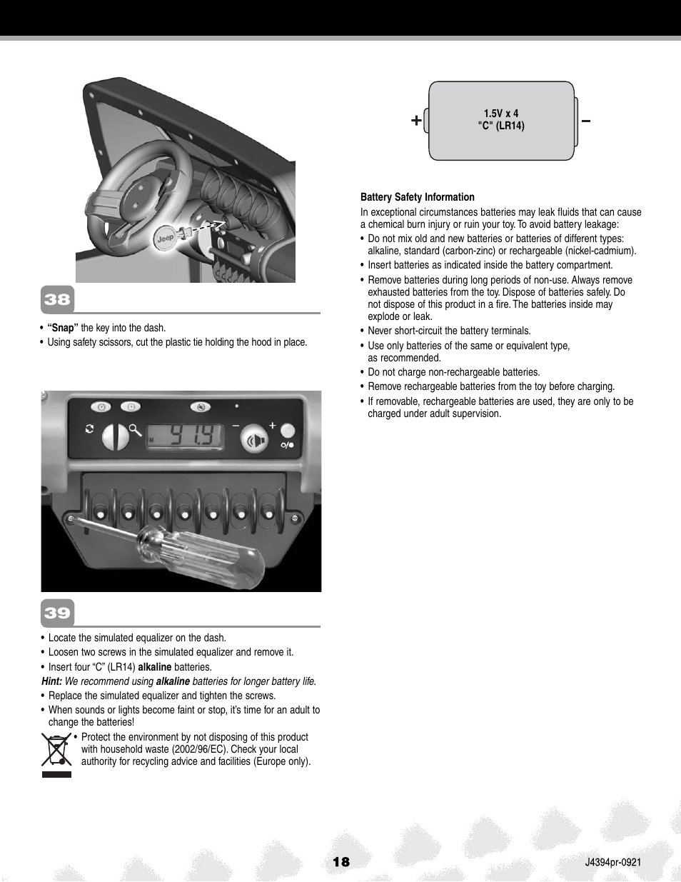 Fisher-Price JEEP K7112 User Manual | Page 18 / 32