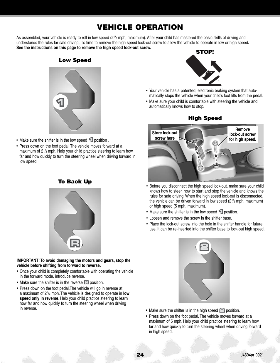 Vehicle operation | Fisher-Price JEEP K7112 User Manual | Page 24 / 32