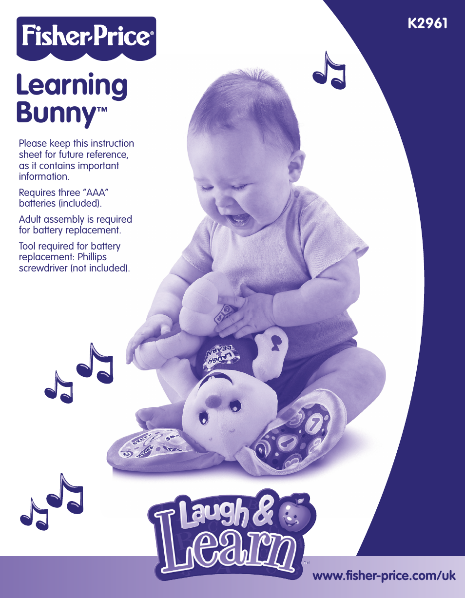 Fisher-Price LEARNING BUNNY J4839 User Manual | 6 pages