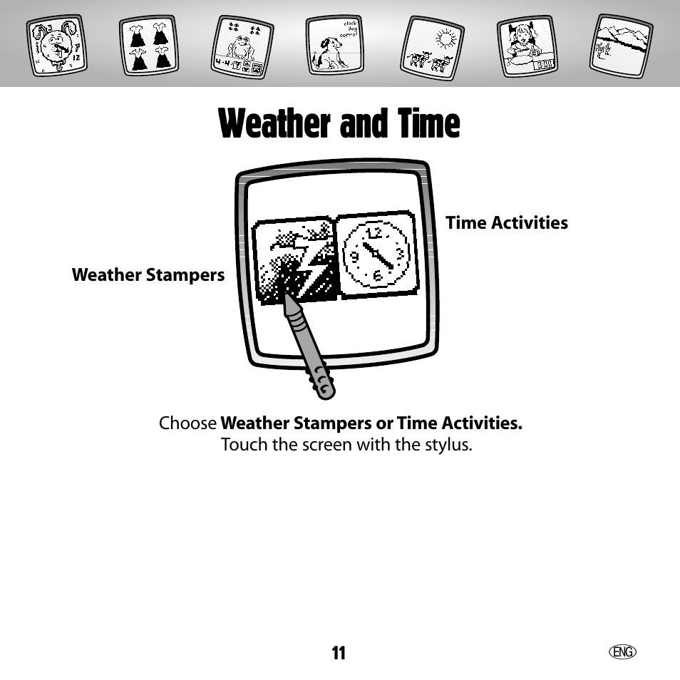 Weather and time | Fisher-Price 73654 User Manual | Page 11 / 36