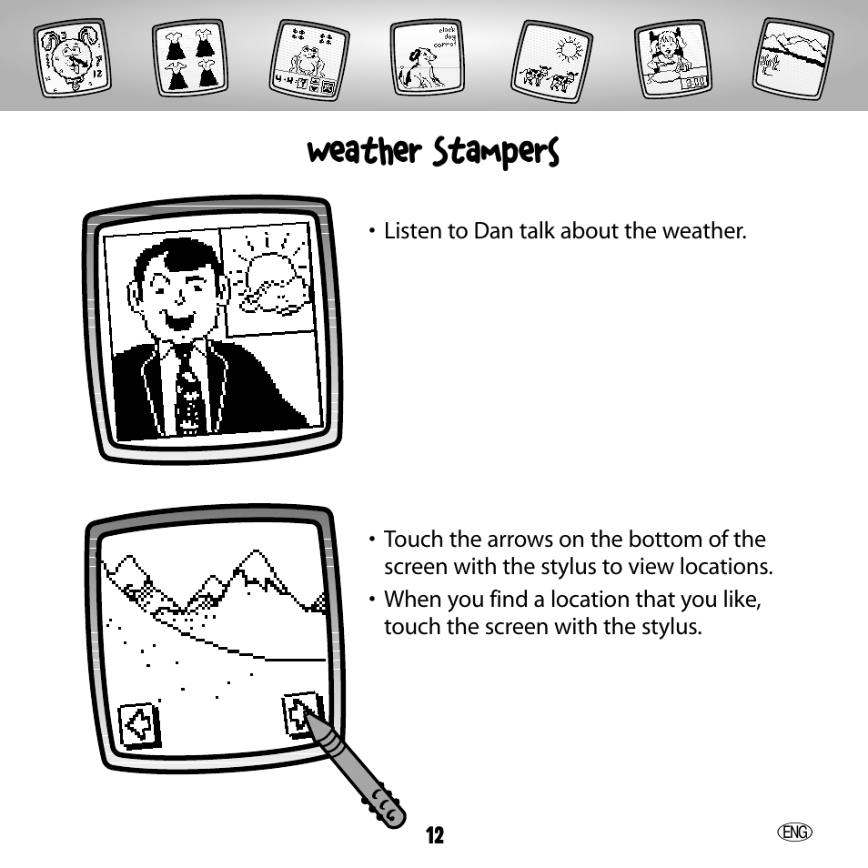 Weather stampers | Fisher-Price 73654 User Manual | Page 12 / 36
