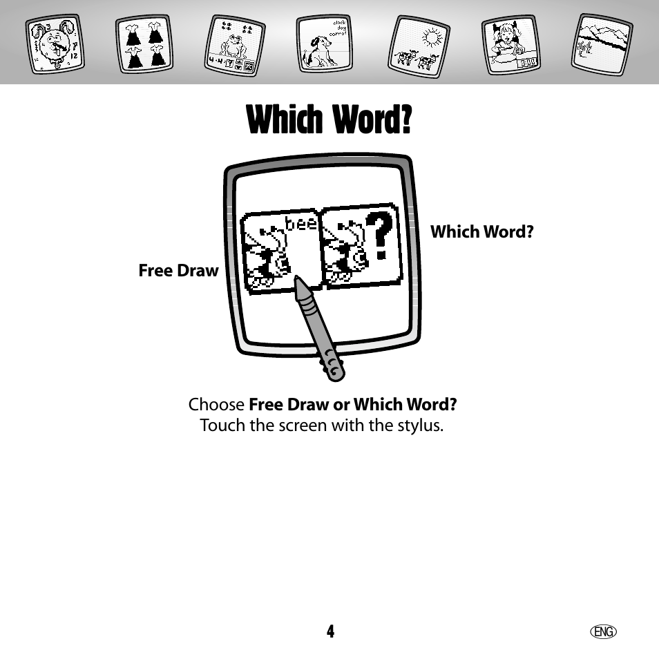 Which word | Fisher-Price 73654 User Manual | Page 4 / 36