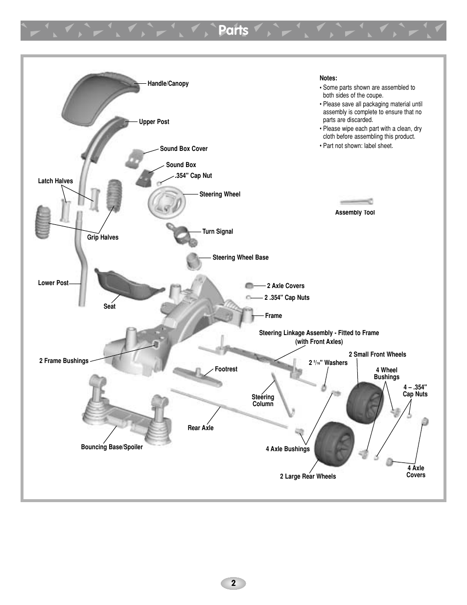 Parts | Fisher-Price BOUNCE N GO G4815 User Manual | Page 2 / 16