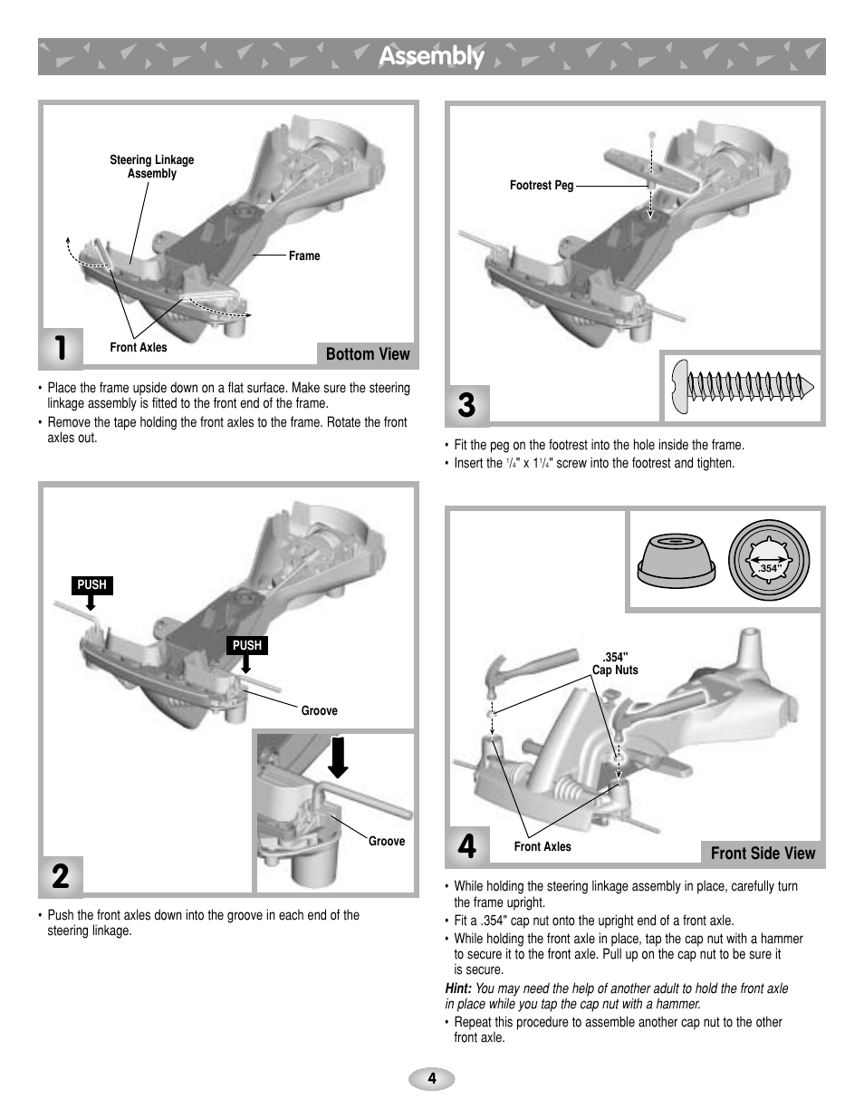 Assembly | Fisher-Price BOUNCE N GO G4815 User Manual | Page 4 / 16