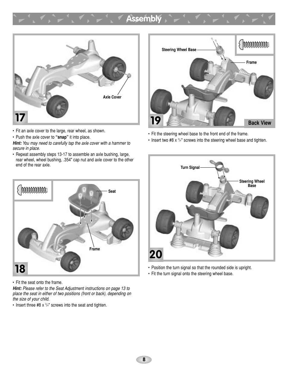 Assembly | Fisher-Price BOUNCE N GO G4815 User Manual | Page 8 / 16