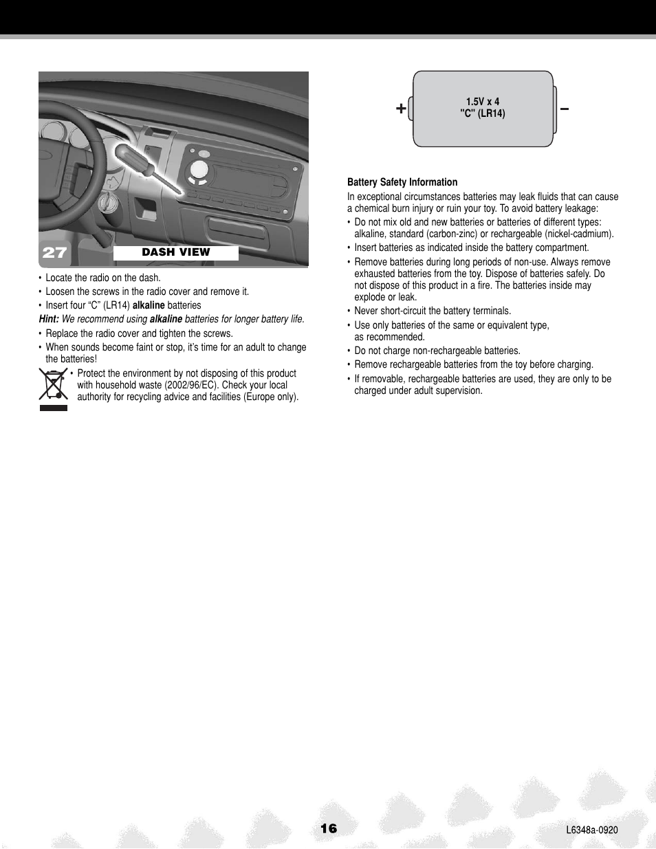 Fisher-Price L6348 User Manual | Page 16 / 28