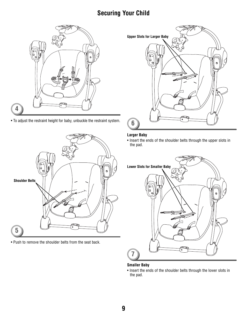 9securing your child | Fisher-Price T2065 User Manual | Page 9 / 12