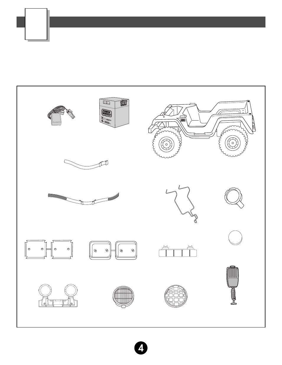 Parts | Fisher-Price JEEP 74526 User Manual | Page 4 / 36