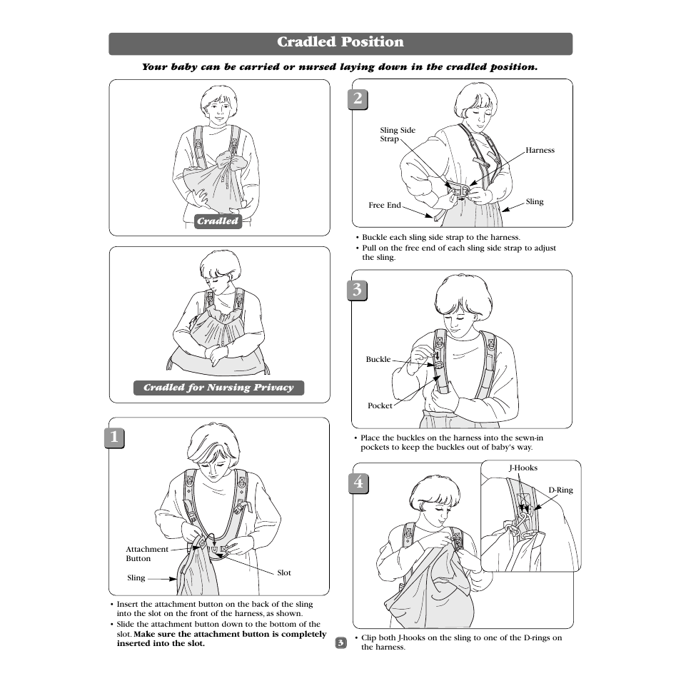 Cradled position | Fisher-Price FACING YOU 79471 User Manual | Page 3 / 8