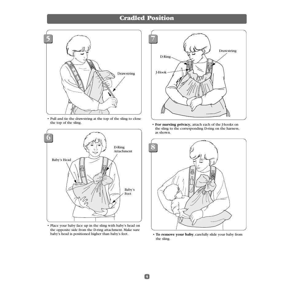 Cradled position | Fisher-Price FACING YOU 79471 User Manual | Page 4 / 8