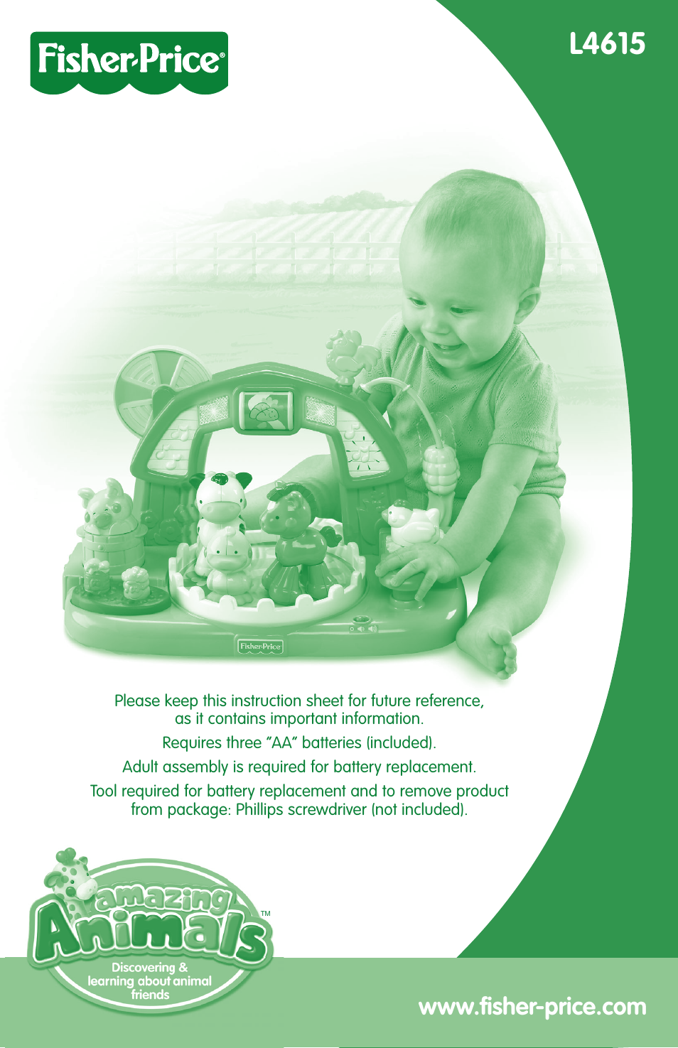 Fisher-Price AMAZING ANIMALS L4615 User Manual | 4 pages