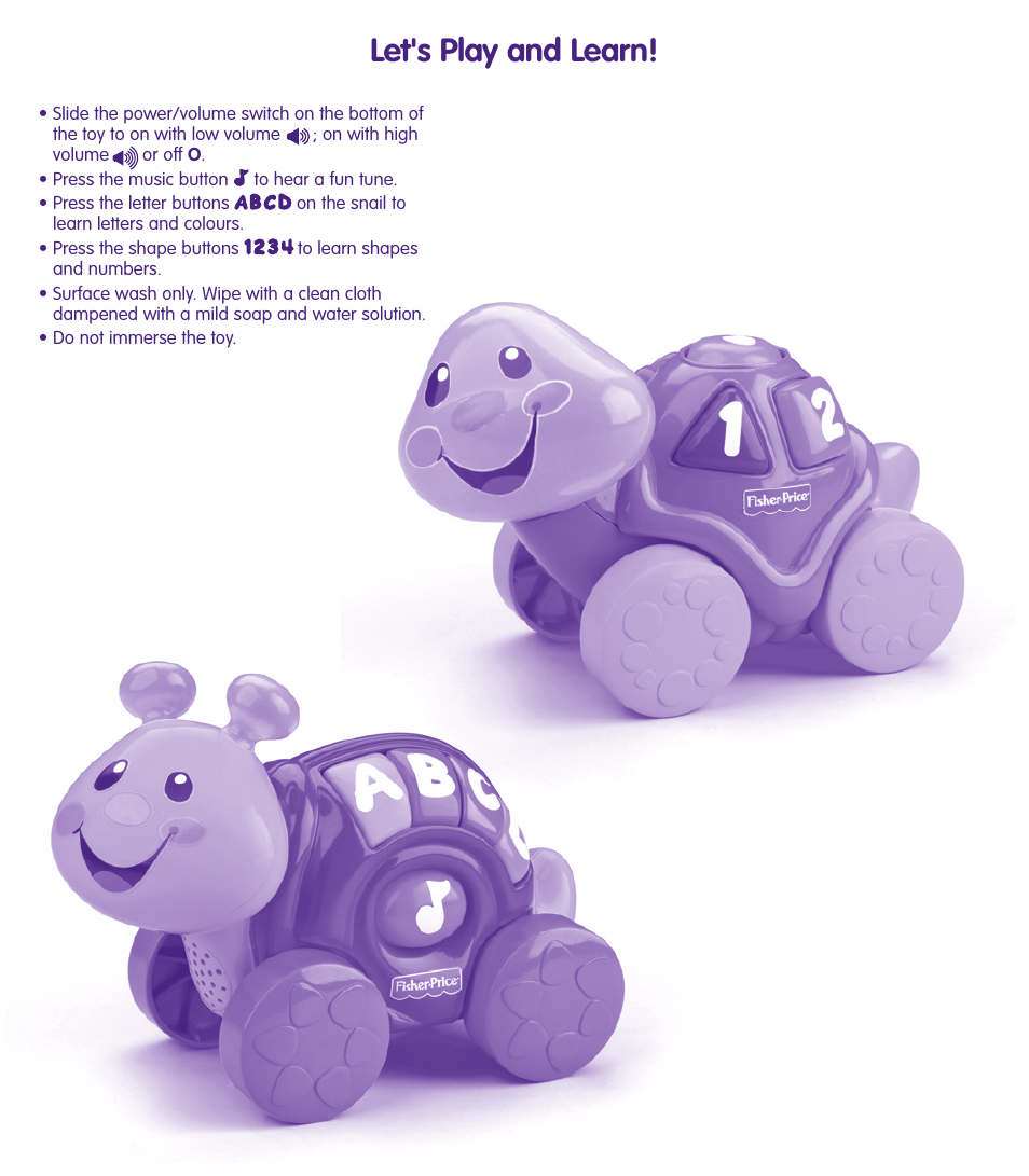 Let's play and learn | Fisher-Price LAUGH & LEARN L7953 User Manual | Page 3 / 4