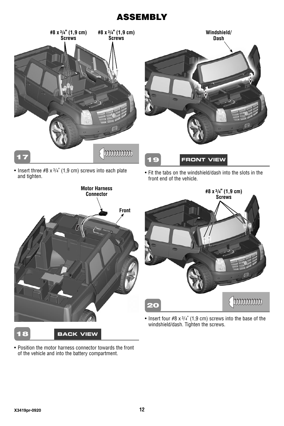 Assembly | Fisher-Price X3419 User Manual | Page 12 / 28