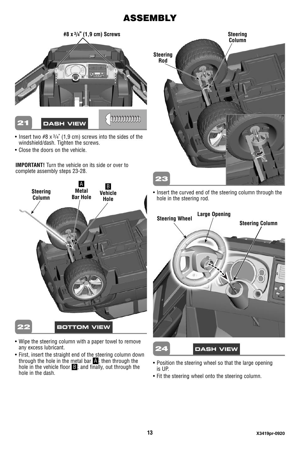 Assembly | Fisher-Price X3419 User Manual | Page 13 / 28