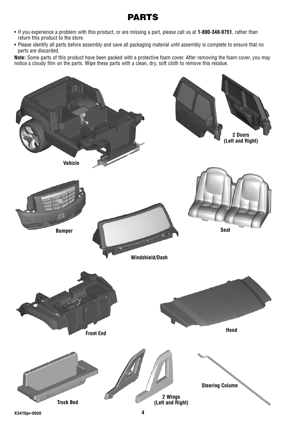 Parts | Fisher-Price X3419 User Manual | Page 4 / 28