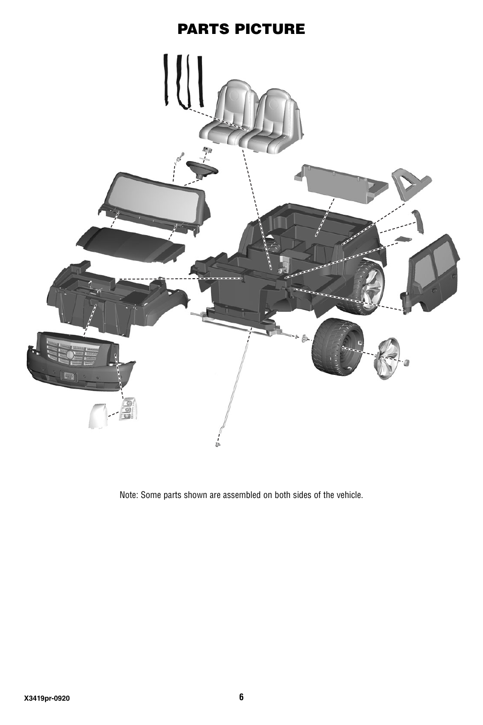 Parts picture | Fisher-Price X3419 User Manual | Page 6 / 28