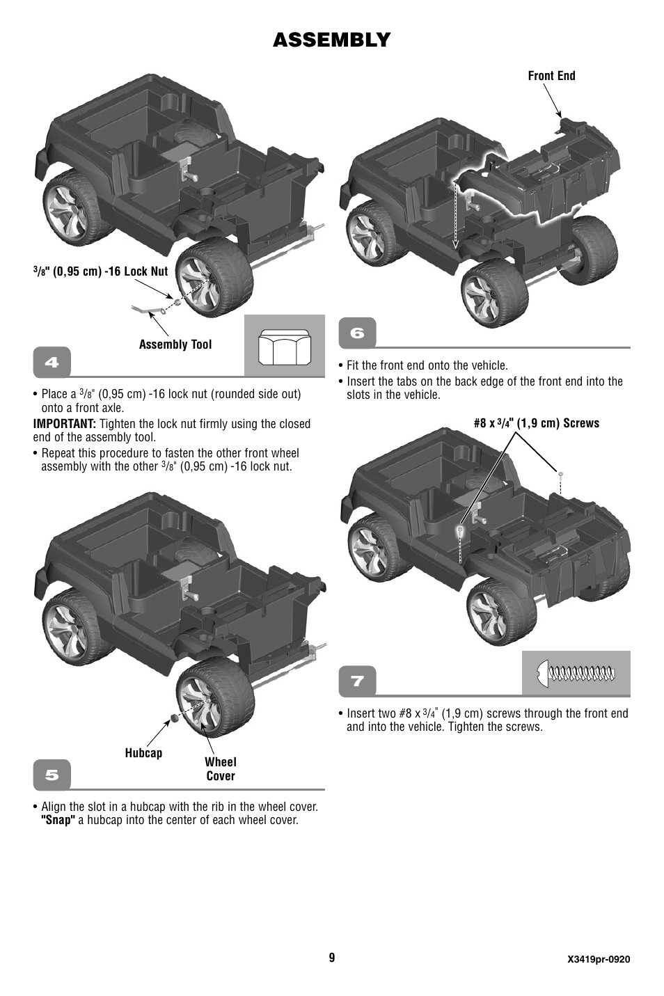 Assembly | Fisher-Price X3419 User Manual | Page 9 / 28
