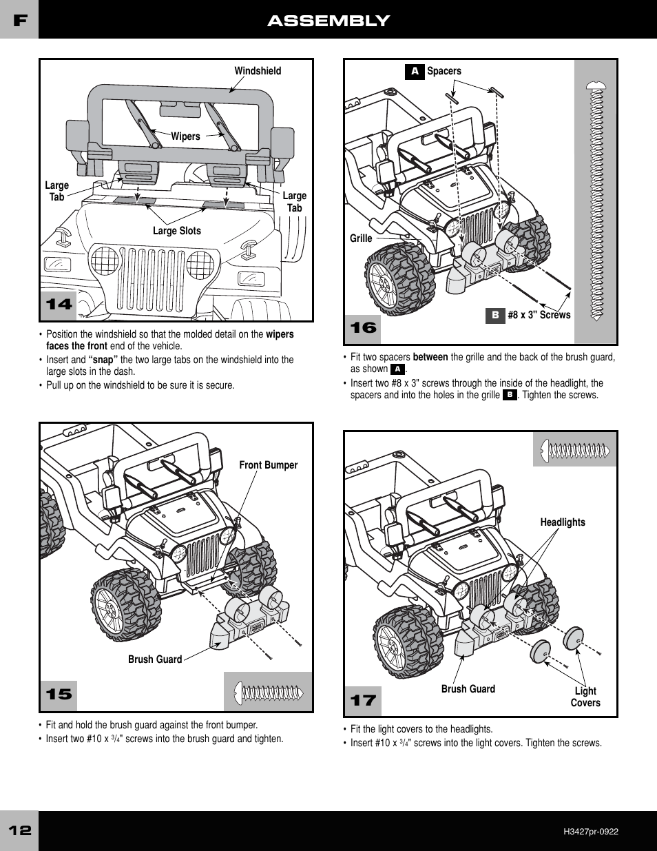 Assembly | Fisher-Price H3427 User Manual | Page 12 / 28