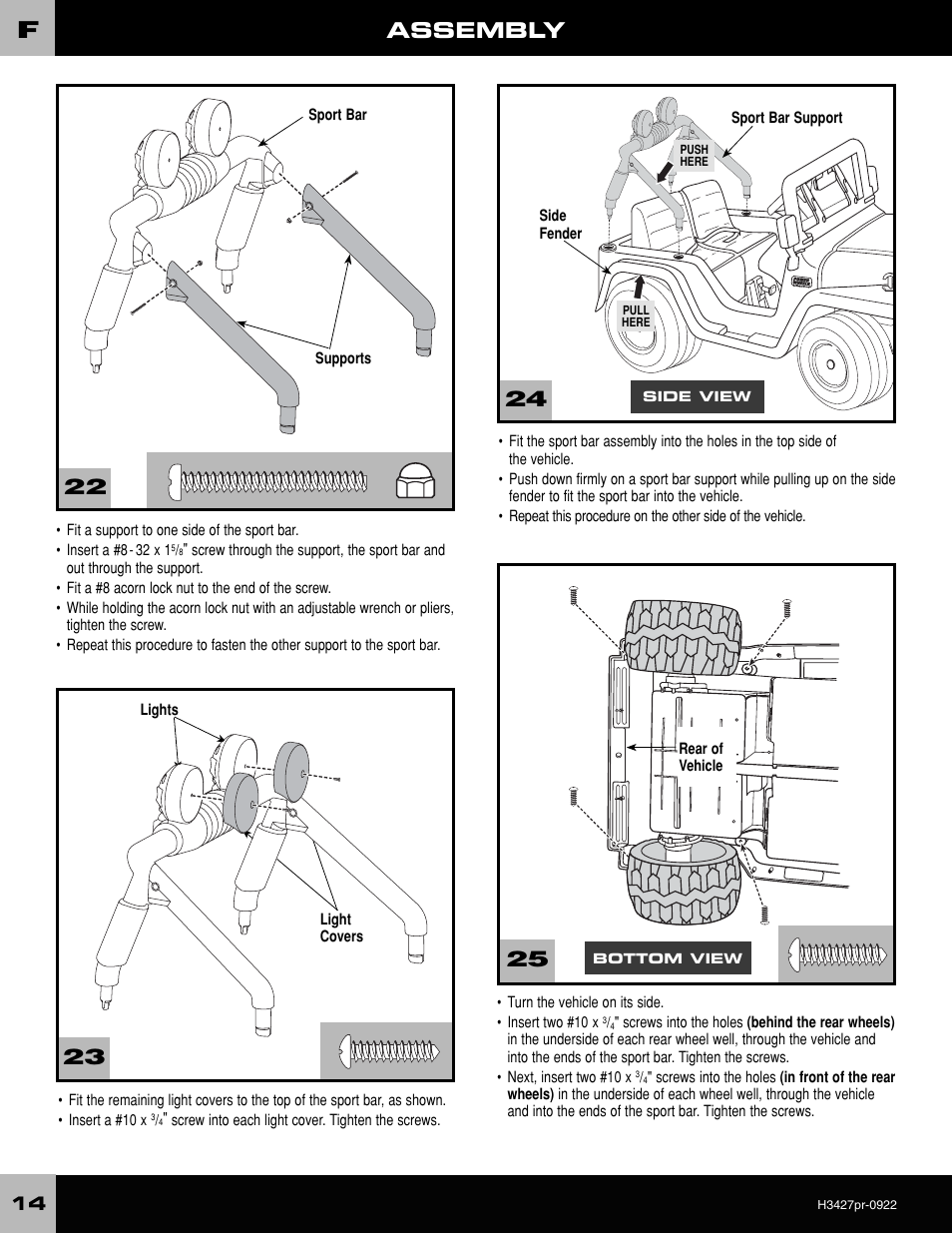 Assembly | Fisher-Price H3427 User Manual | Page 14 / 28