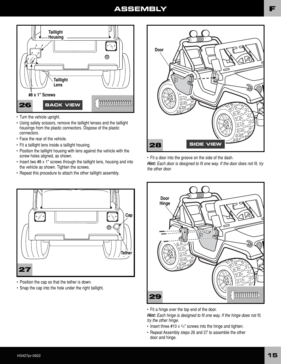 Assembly | Fisher-Price H3427 User Manual | Page 15 / 28