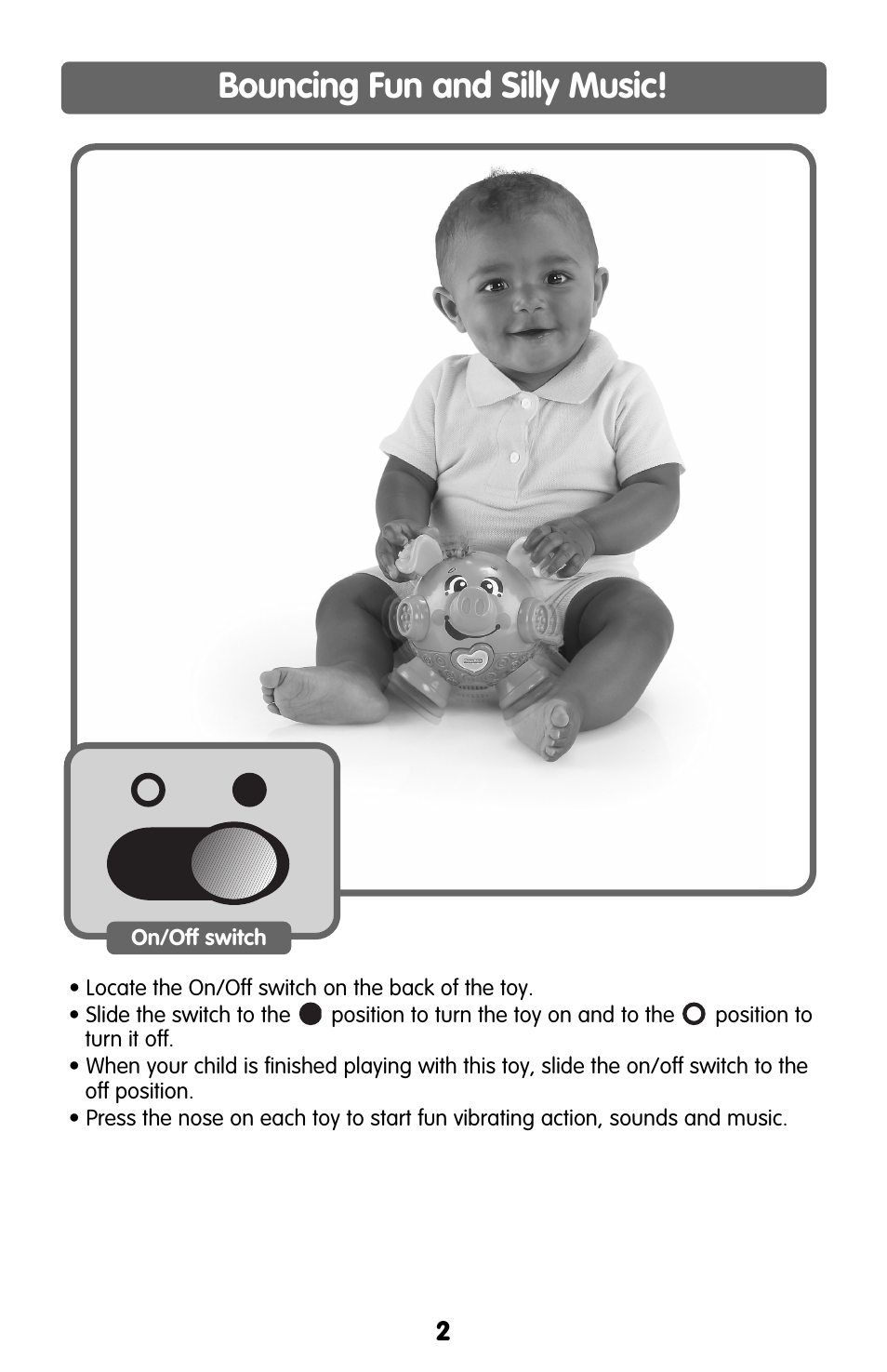 Bouncing fun and silly music | Fisher-Price BOUNCE AND GIGGLE G8370 User Manual | Page 2 / 4