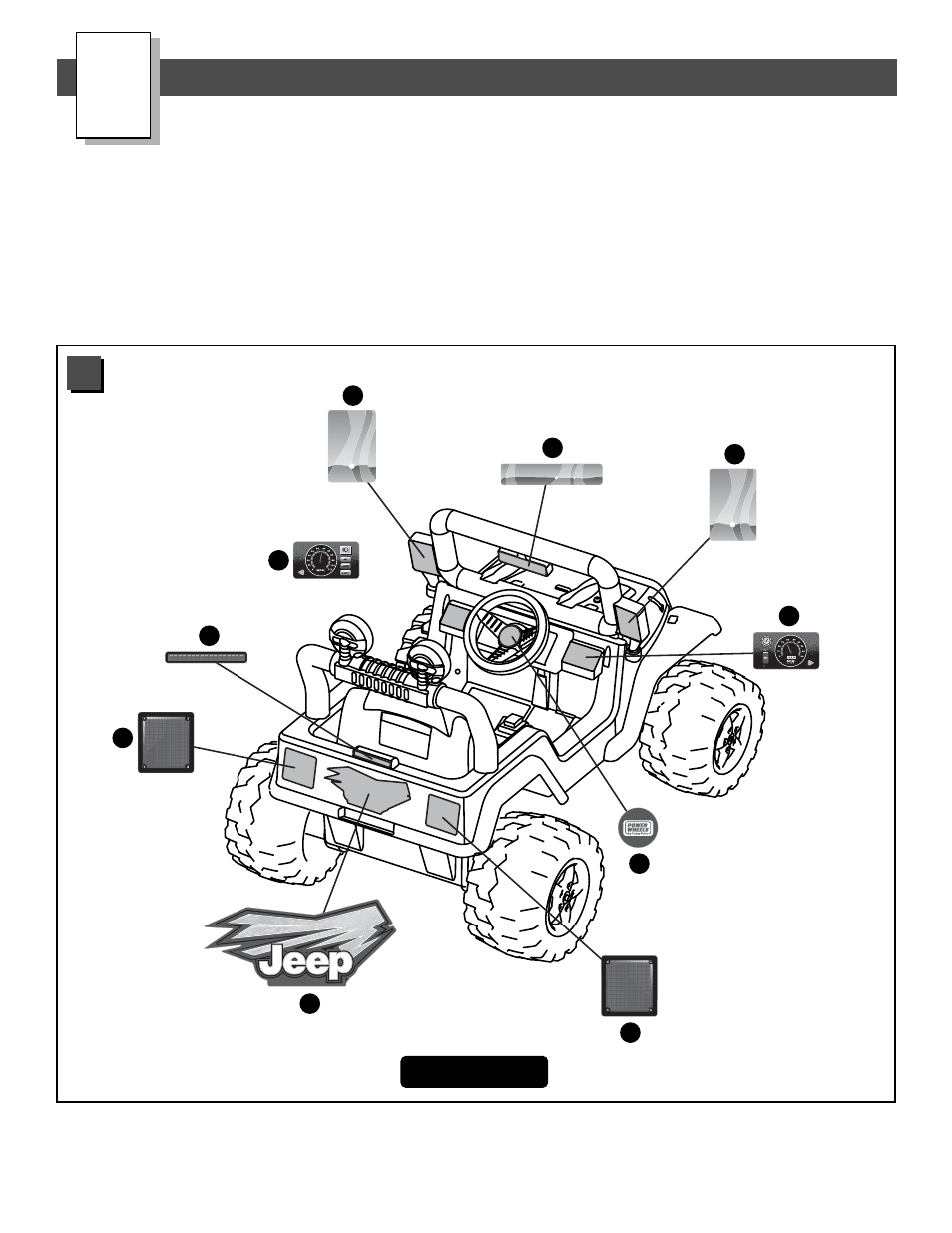 Label decoration | Fisher-Price JEEP B1501 User Manual | Page 17 / 32