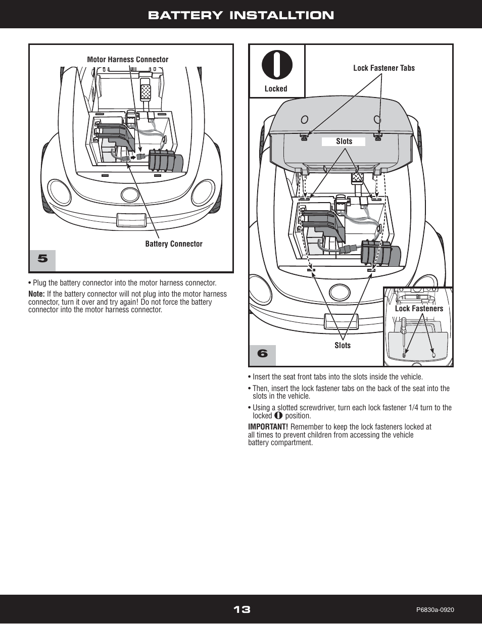 Battery installtion | Fisher-Price P5921 User Manual | Page 13 / 20