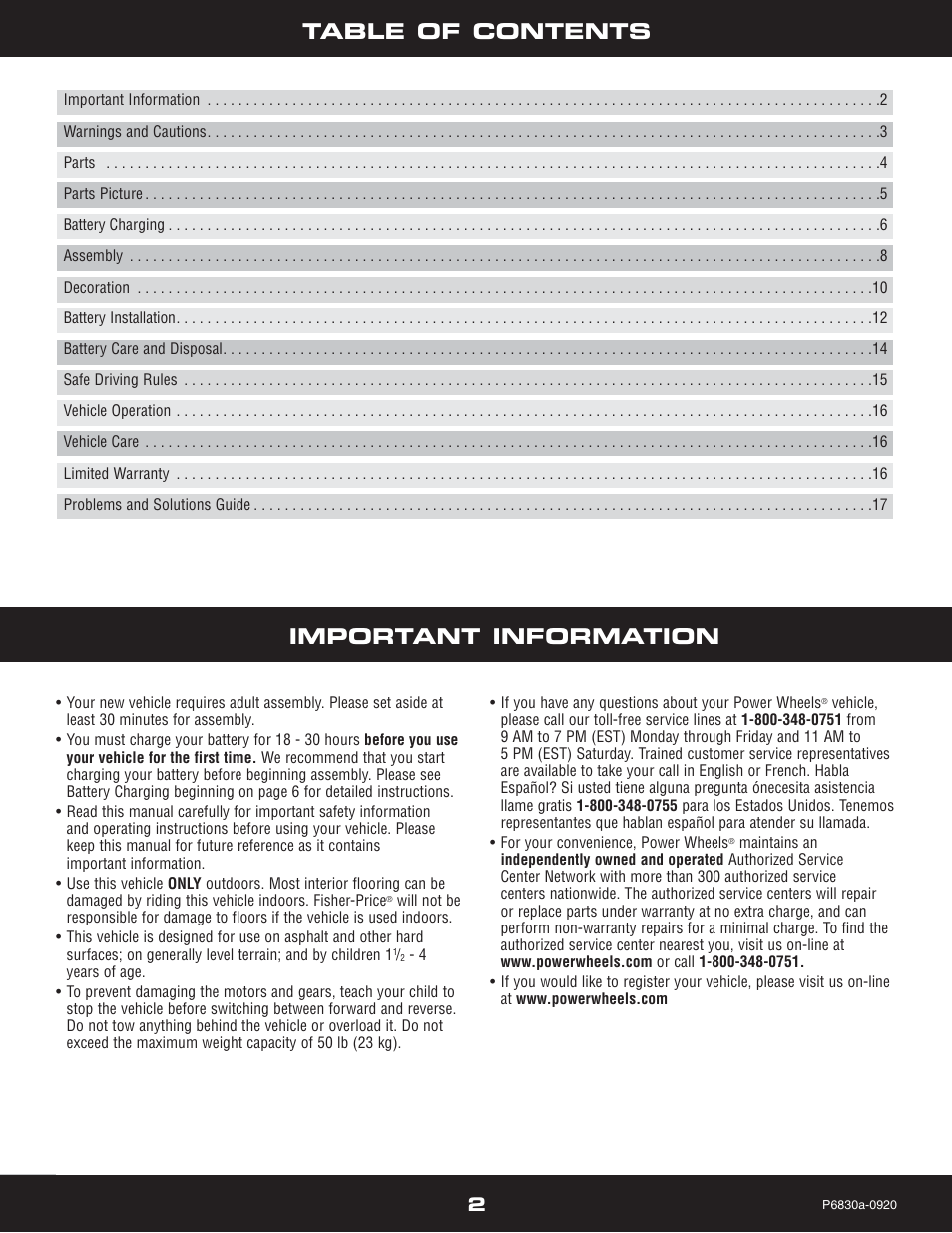Fisher-Price P5921 User Manual | Page 2 / 20