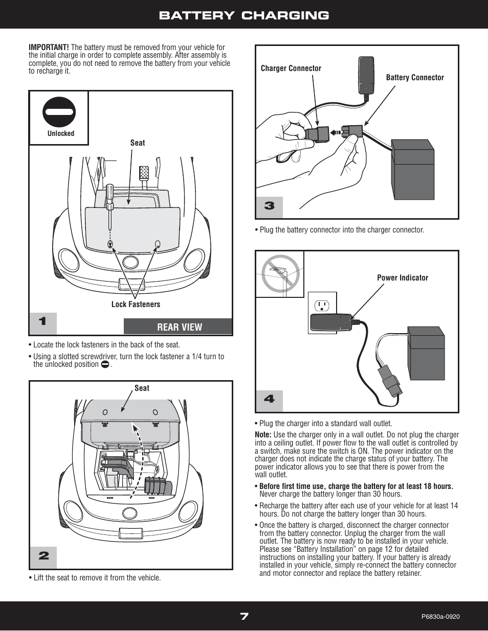 Battery charging | Fisher-Price P5921 User Manual | Page 7 / 20