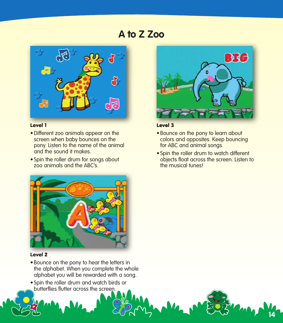A to z zoo | Fisher-Price N0446 User Manual | Page 14 / 20
