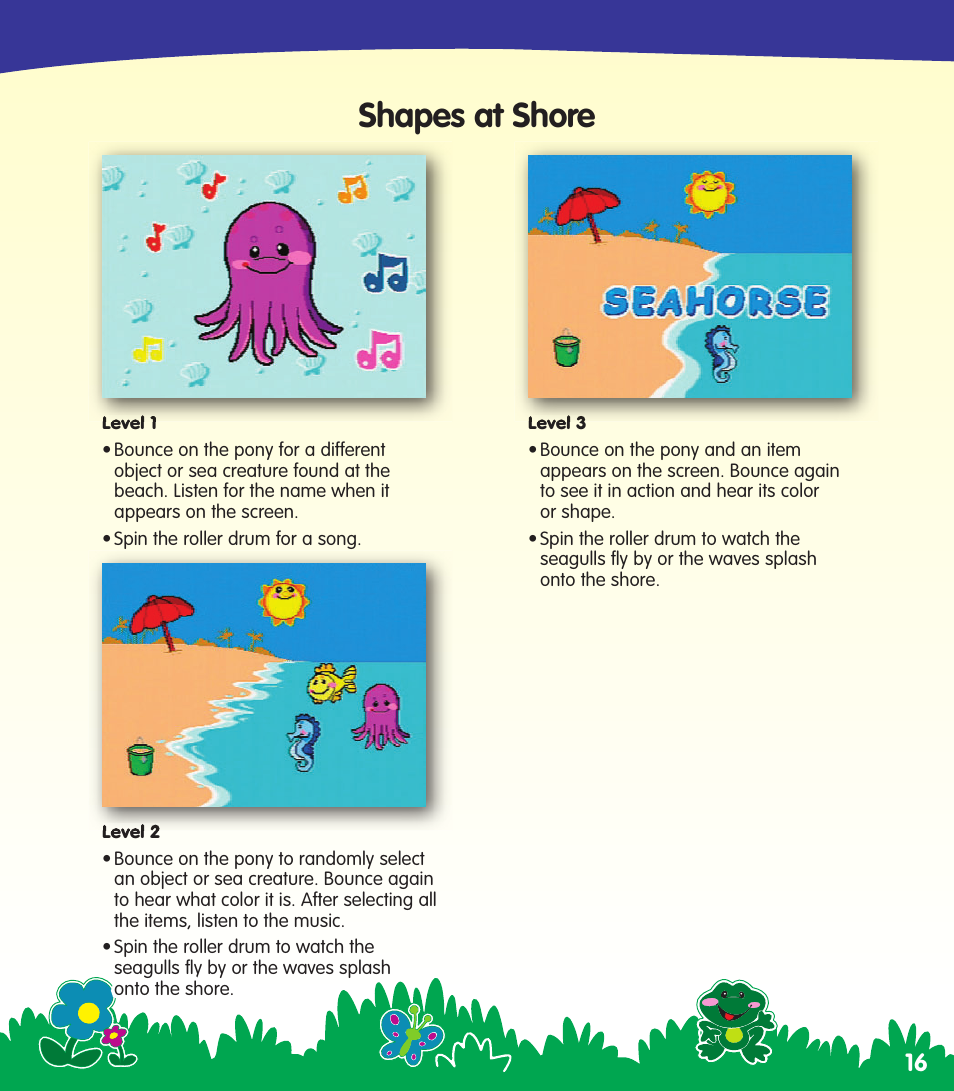 Shapes at shore | Fisher-Price N0446 User Manual | Page 16 / 20