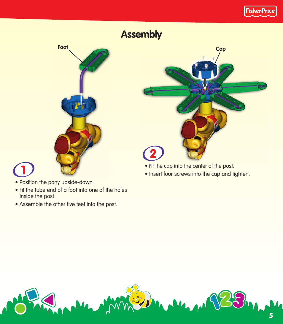 Assembly | Fisher-Price N0446 User Manual | Page 5 / 20