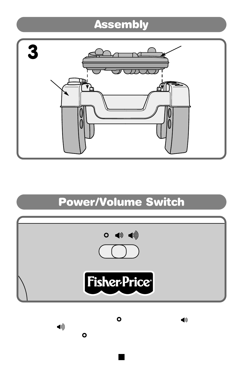 Assembly, Power/volume switch | Fisher-Price BIB-BOP BUILDIN 73540 User Manual | Page 6 / 8